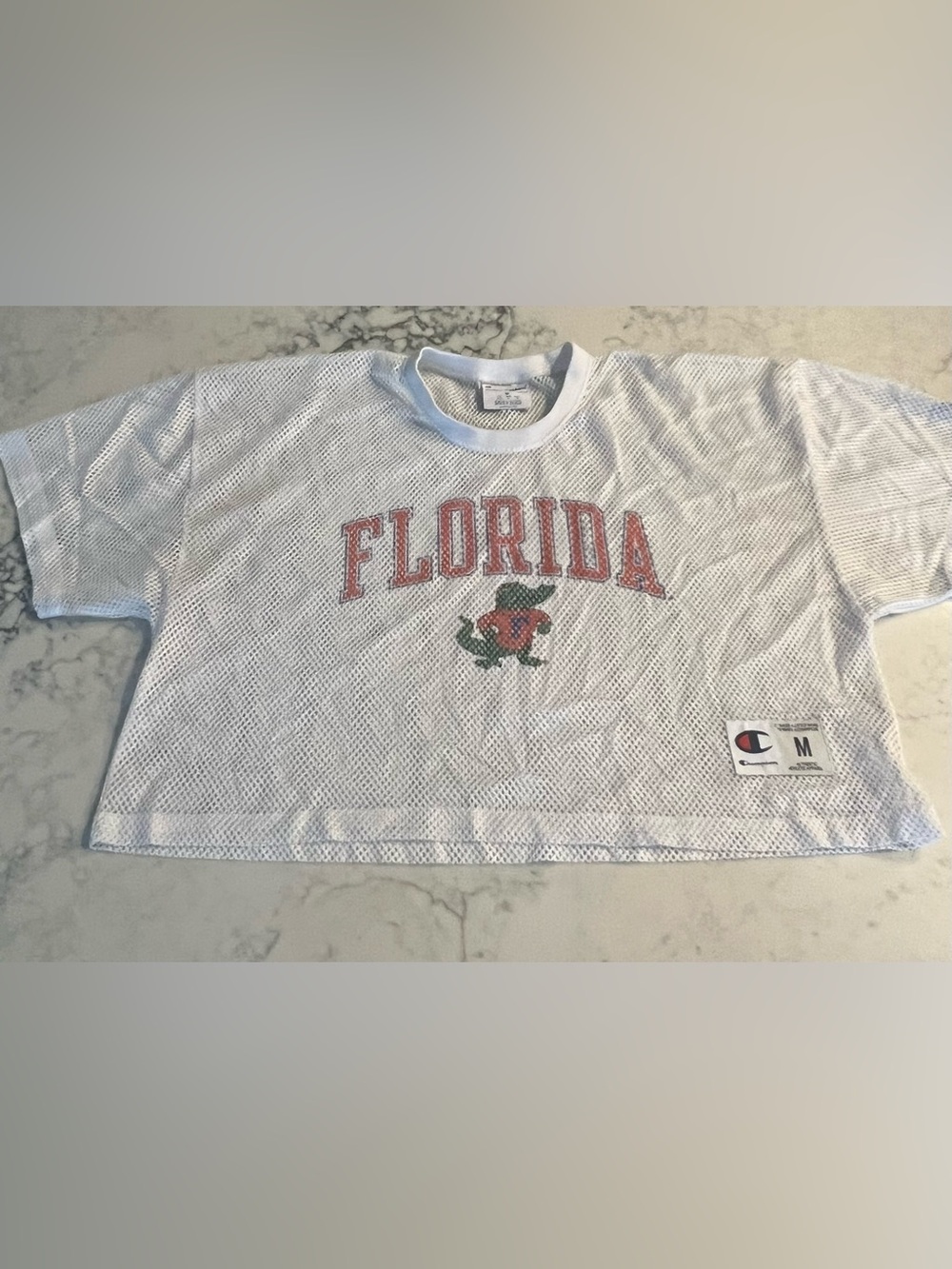 Champion Florida Gators Mesh Jersey Shirt Y2K White NCAA Gator Logo
Medium